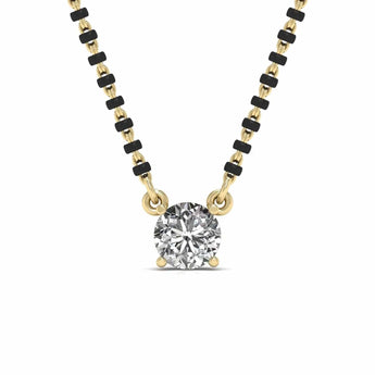 Buy 1 Carat Round Solitaire Diamond Mangalsutra Online | Ivana Jewels Best lab grown diamond jewellery brand