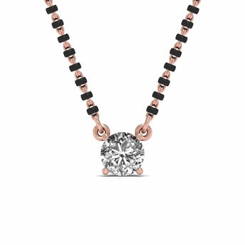 Buy 1 Carat Round Solitaire Diamond Mangalsutra Online | Ivana Jewels Best lab grown diamond jewellery brand