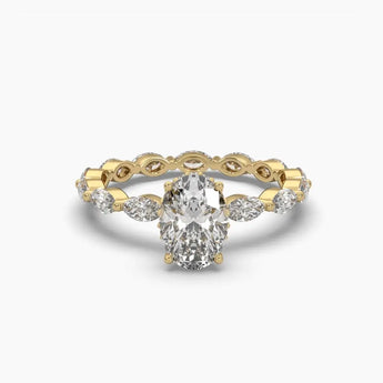 Buy Oval Solitaire Diamond Engagement Ring from Ivana Jewels Best lab grown diamond jewellery brand