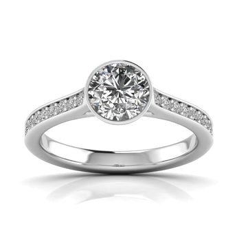 Buy Bezel & Cluster Setting Diamond Engagement Ring from Ivana Jewels Best lab grown diamond jewellery brand