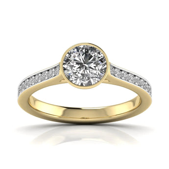 Buy Bezel & Cluster Setting Diamond Engagement Ring from Ivana Jewels Best lab grown diamond jewellery brand