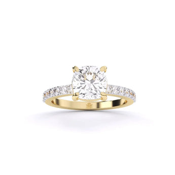 Buy Cushion Solitaire Gold Diamond Engagement Ring from Ivana Jewels Best lab grown diamond jewellery brand