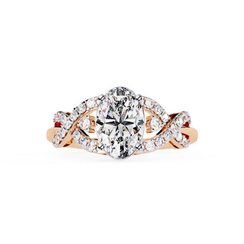 Buy Crossover Diamond Engagement Ring from Ivana Jewels Best lab grown diamond jewellery brand