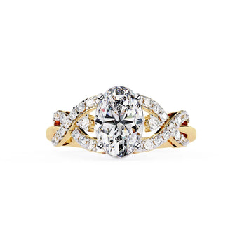 Buy Crossover Diamond Engagement Ring from Ivana Jewels Best lab grown diamond jewellery brand
