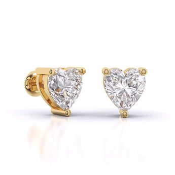 Buy Fancy Heart shape Diamond Stud Earring from Ivana Jewels Best lab grown diamond jewellery brand