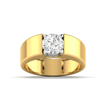 Buy 2 Carat Simple Gold Diamond Engagement Ring from Ivana Jewels Best lab grown diamond jewellery brand