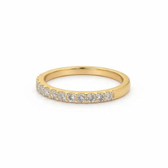 Round Diamond Band Ring with Clean Gold Finish for Daily Wear