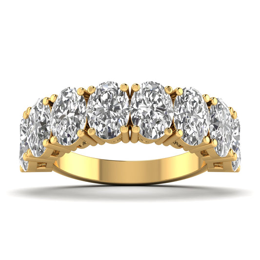 Oval Diamond Channel Setting Half Eternal Ring