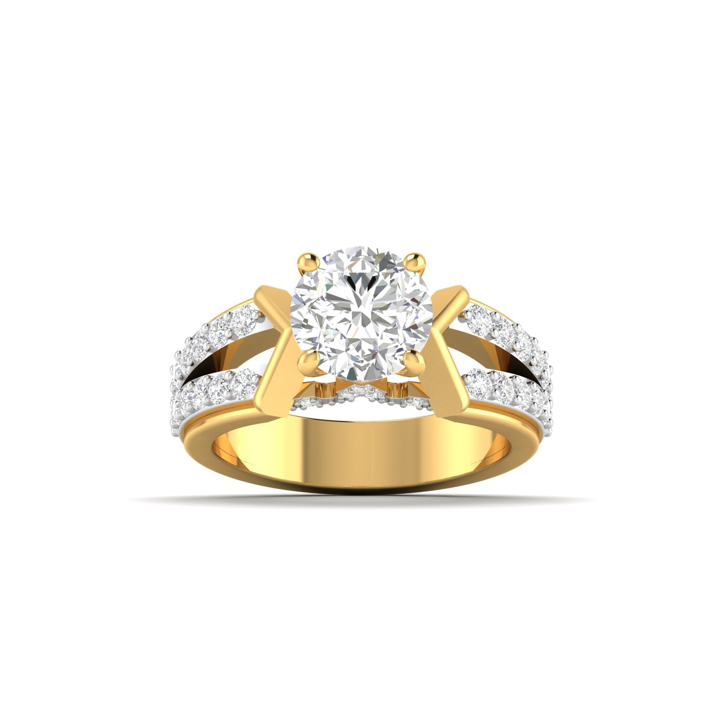 Unique Double Band Diamond Ring for Engagement