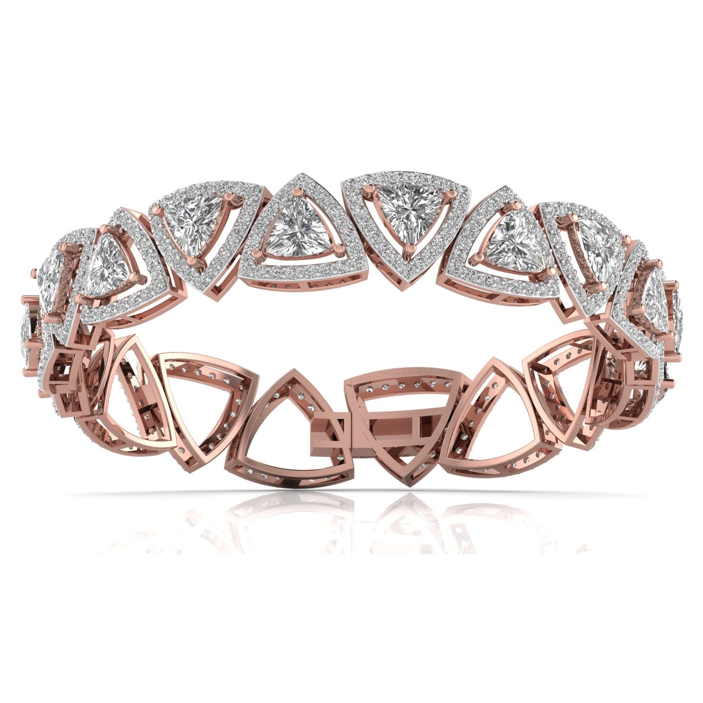 7.2 Carat Trillion Shape Diamonds & Round Cut Side Diamonds Bracelet