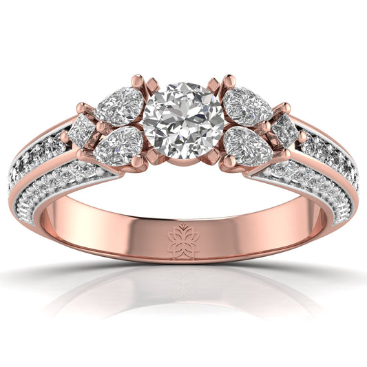 50 Pointers Princess and Pear Halo Ring