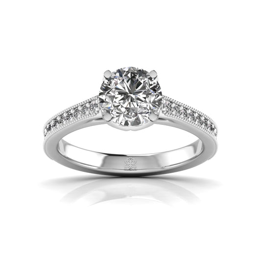 1.50 Carat Solitaire Round Diamond Elegant Orla Engagement Ring