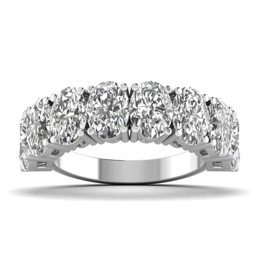 Oval Diamond Channel Setting Half Eternal Ring