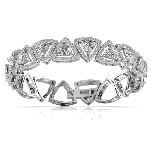 7.2 Carat Trillion Shape Diamonds & Round Cut Side Diamonds Bracelet