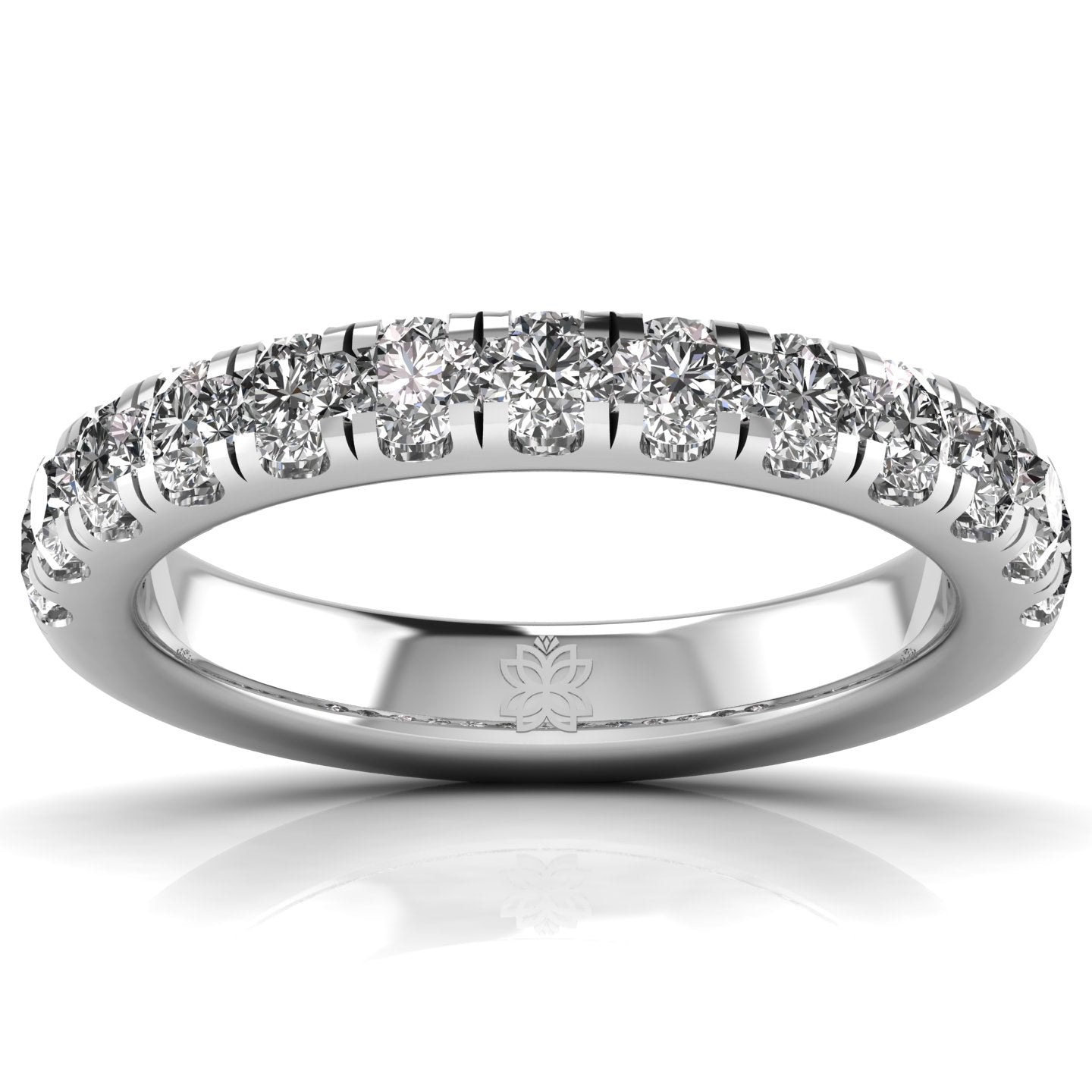 1 Carat Classic Round Cut Band Ring