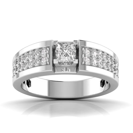 Fancy Princess Cut Diamond Men's Ring