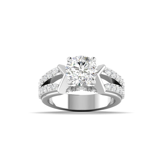 Unique Double Band Diamond Ring for Engagement