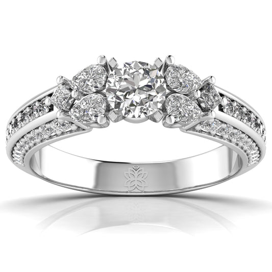 50 Pointers Princess and Pear Halo Ring