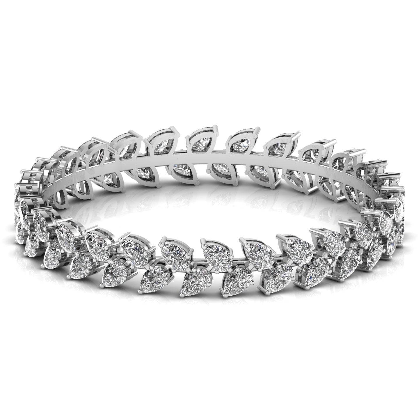 Pear Shape Fancy Diamond Leaf Style Bracelet