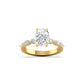 Modern Oval Diamond Ring with Marquise Accents