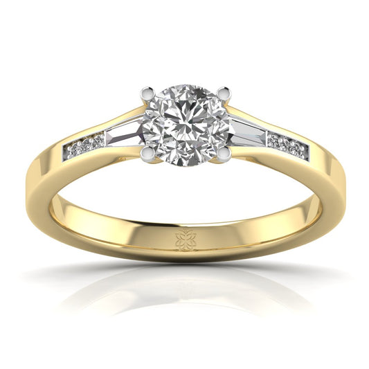 Charita Solitaire With Side Diamond Ring