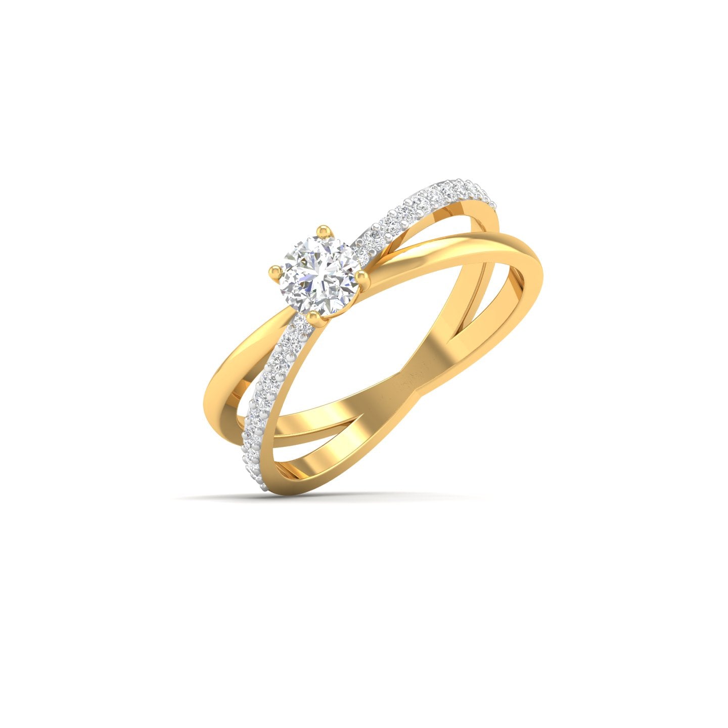 Engagement Ring with Brilliant-Cut Solitaire Diamond