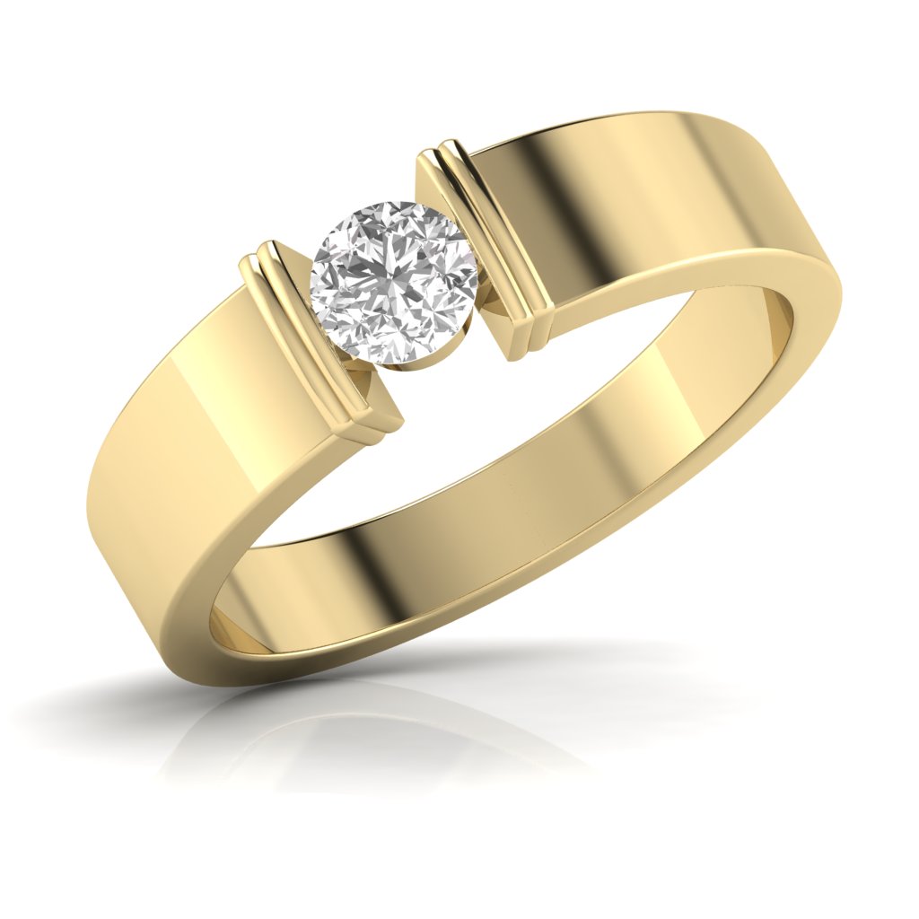 Golden Horizon Solitaire Men's Band