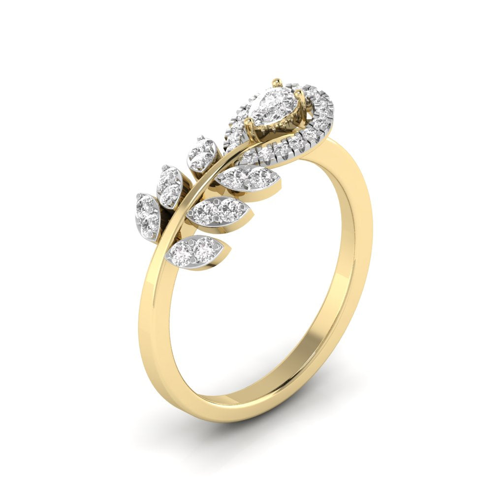 Pear & Round Shape Diamonds Cocktail Ring