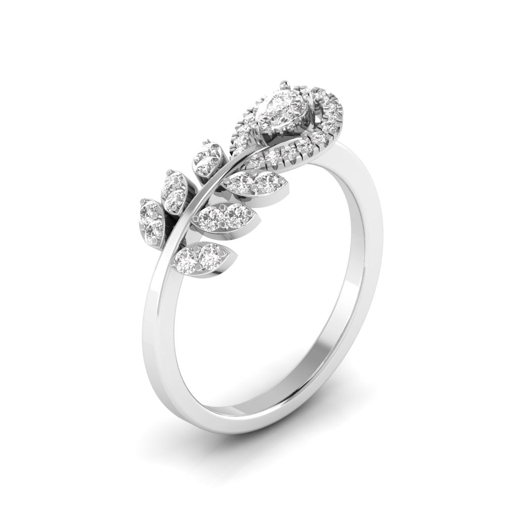 Pear & Round Shape Diamonds Cocktail Ring