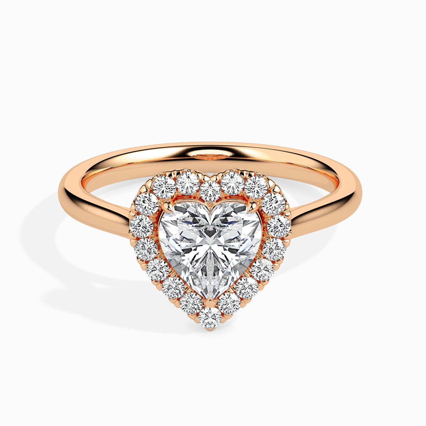 1.2 Carat Centre Solitaire Heart Shape Diamond Halo Engagement Ring