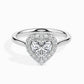 1.2 Carat Centre Solitaire Heart Shape Diamond Halo Engagement Ring