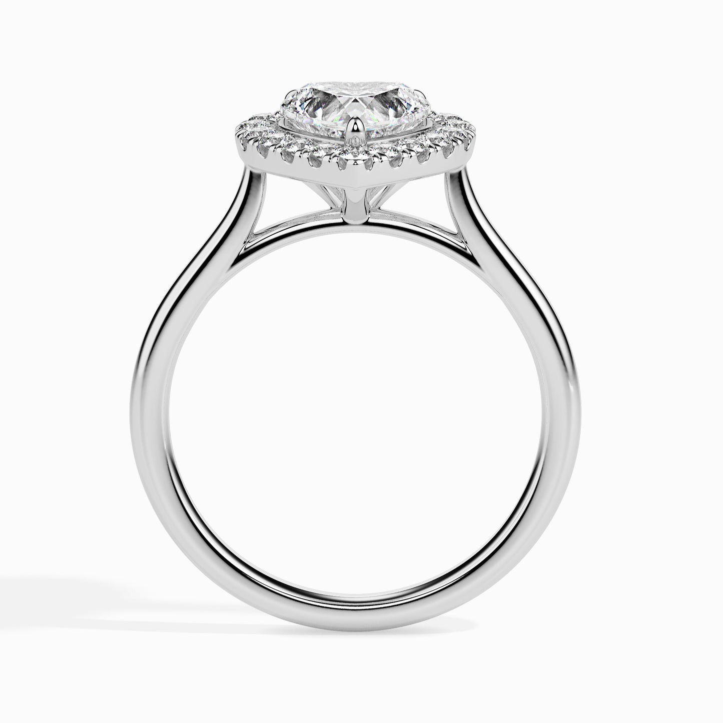 1.2 Carat Centre Solitaire Heart Shape Diamond Halo Engagement Ring