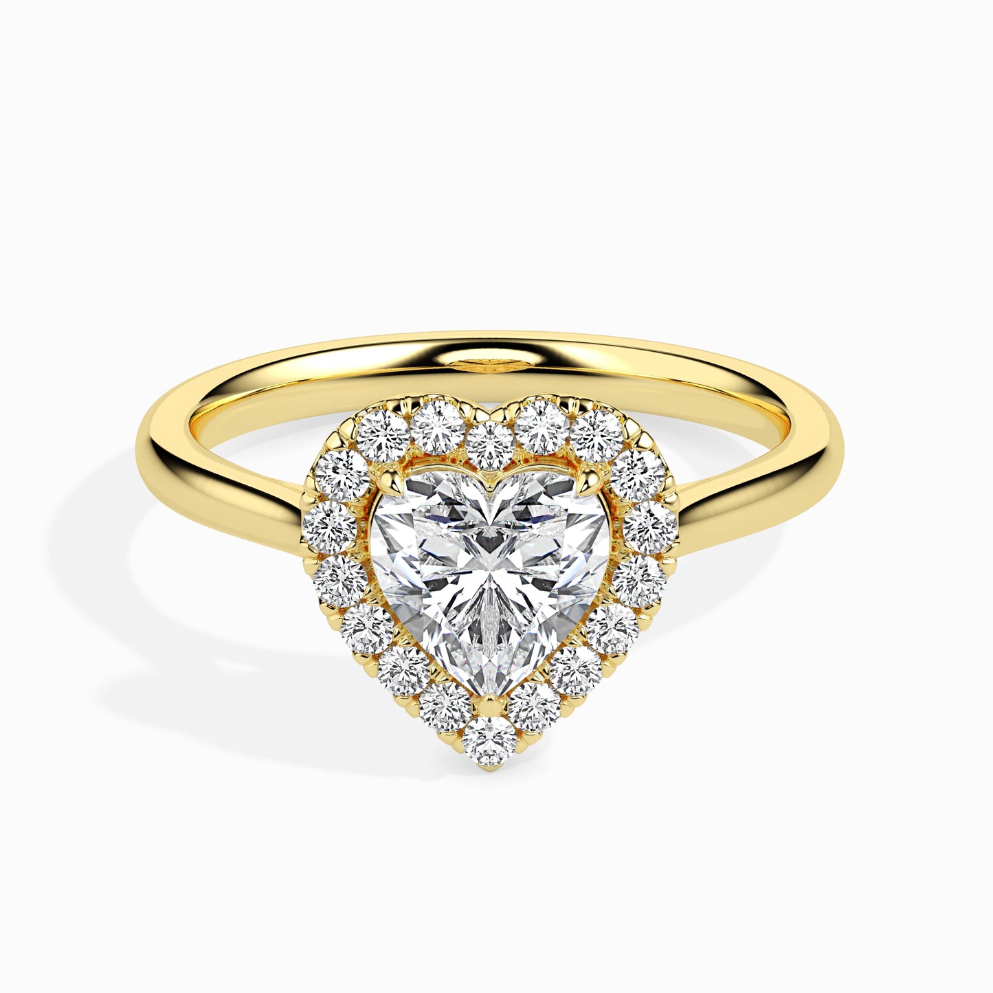 1.2 Carat Centre Solitaire Heart Shape Diamond Halo Engagement Ring