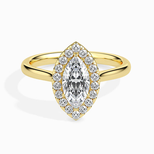 1.2 Carat Solitaire Marquise Diamond Halo Ring