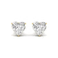 2.5 Carats Each Heart Shape Solitaire Diamond Three Prong Setting Studs Earring