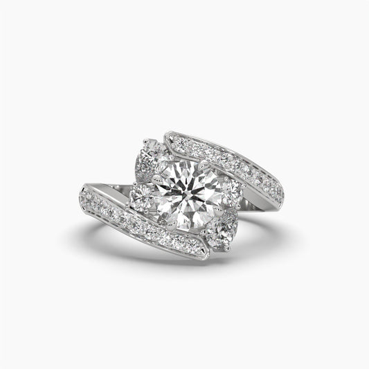 Round & Pear Cut Diamond Ring