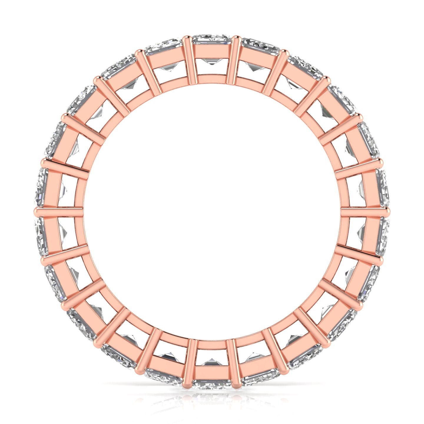 Emerald Diamond Channel Setting Eternal Ring