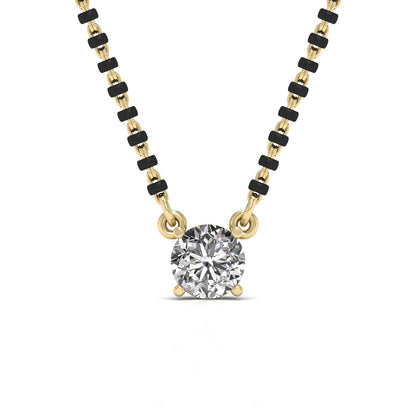 Single Solitaire 1.1 Carat Round Diamond Mangalsutra