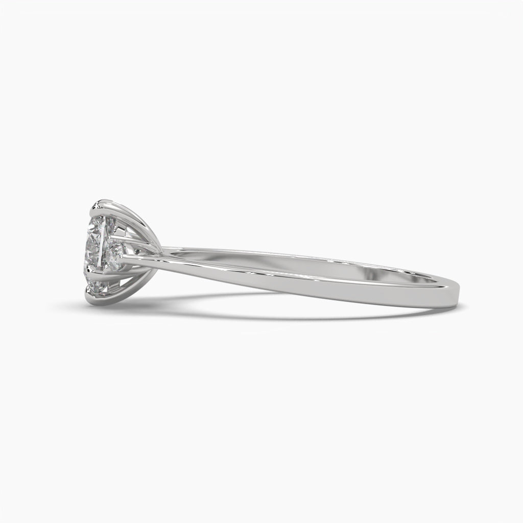 0.75 Carat Heart Shape Centre Solitaire Diamond Ring