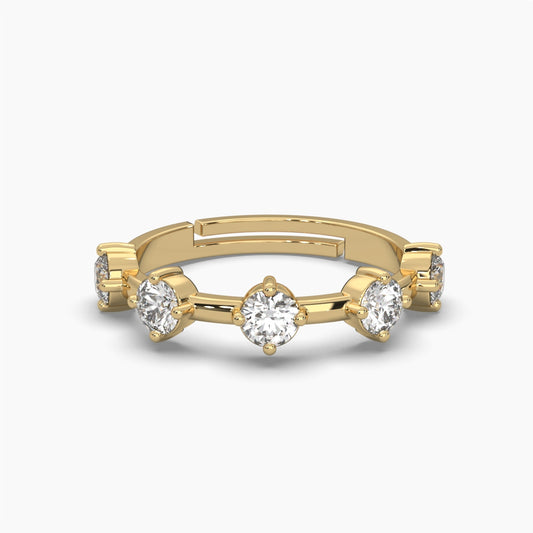 5 Round Cut Diamond Adjustable Ring