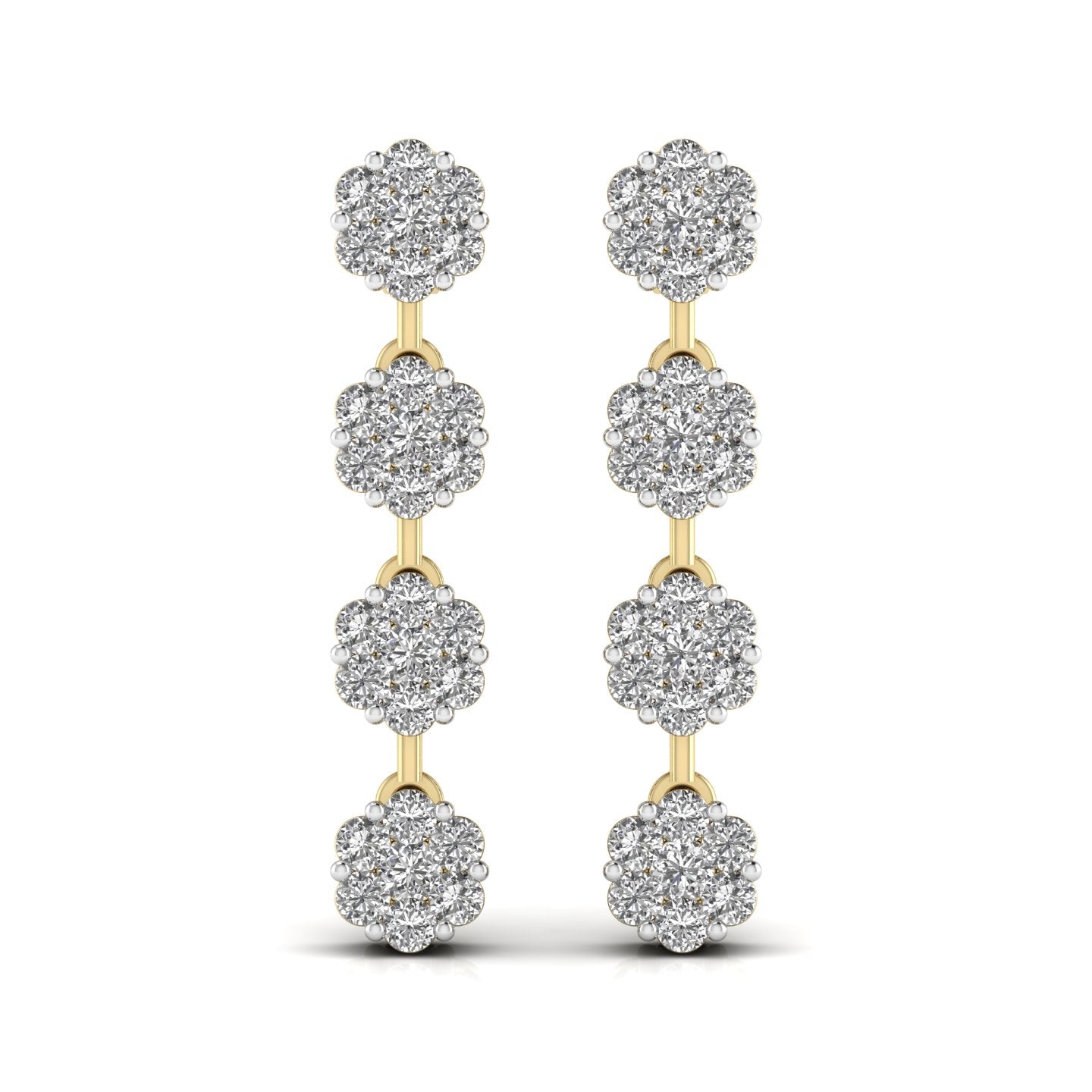 Circular Crystal Cluster Drop Earring