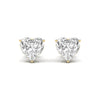 3 Carats Each Heart Shape Solitaire Diamond Three Prong Martini Setting Studs Earring