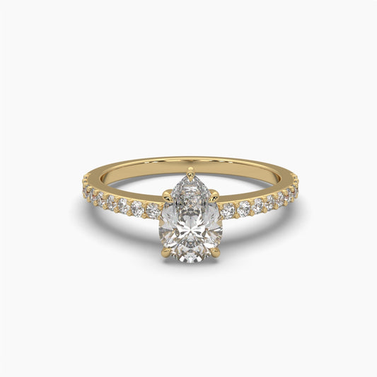 1.25 Carat Centre Solitaire Pear Shape Diamond Ring