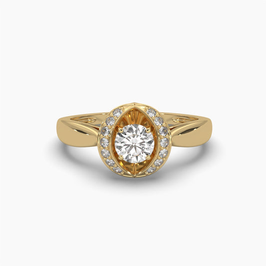 Sunflower Serenade Solitaire Round Diamond Ring