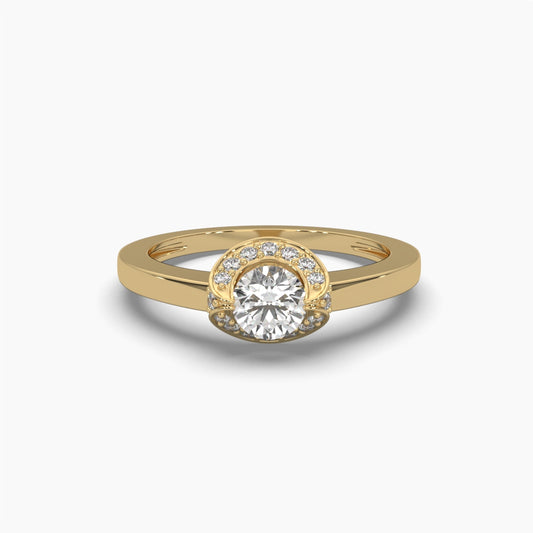 Halo Solitaire Classic Center piece Ring