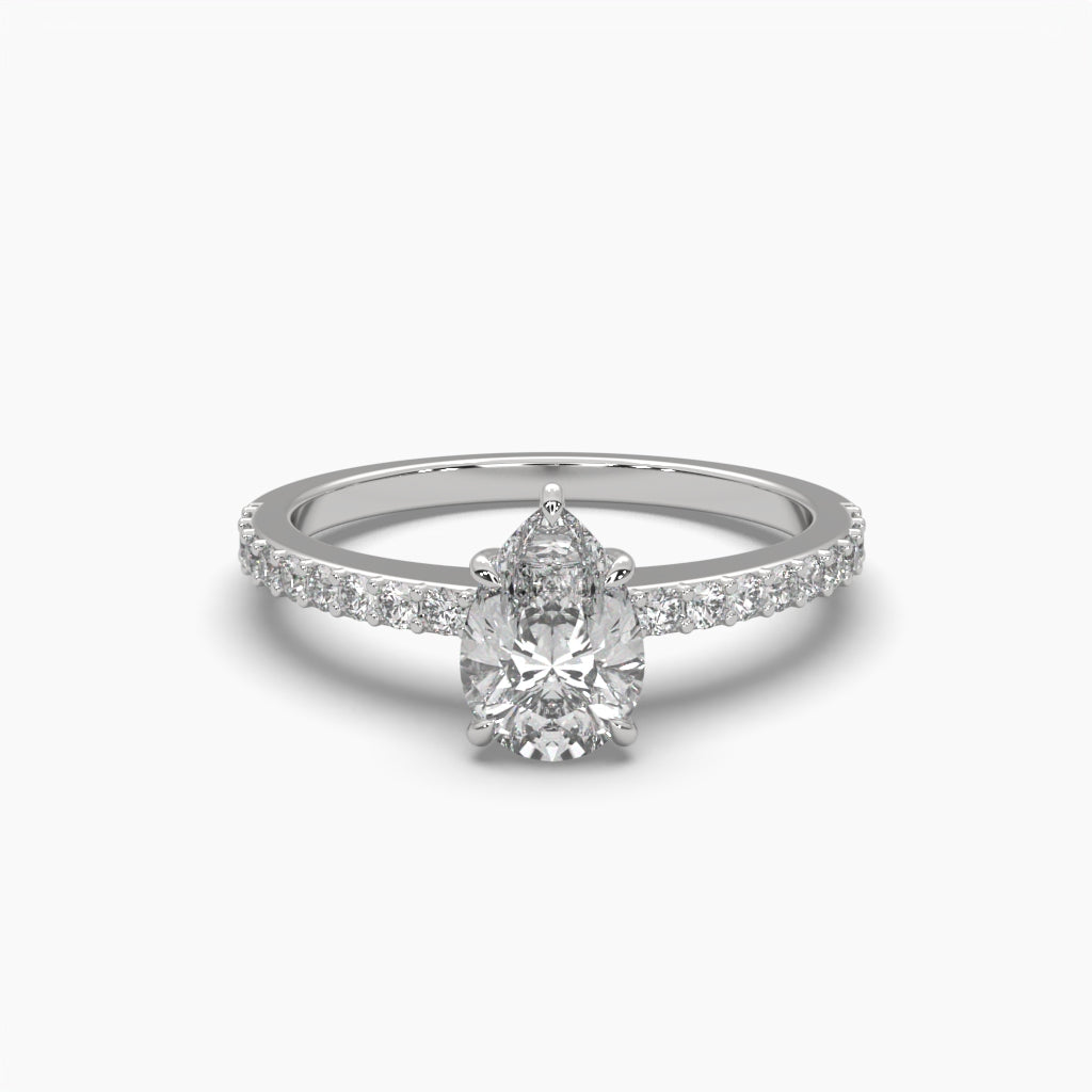 1.25 Carat Centre Solitaire Pear Shape Diamond Ring