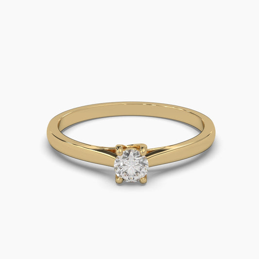 Round Cut Small Diamond Ring