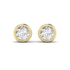 2 Carats Each Round Solitaire Diamond Bezel Setting Studs Earring