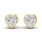 3 Carats Each Heart Shape Solitaire Diamond Three Bezel Setting Studs Earring