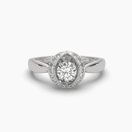 Sunflower Serenade Solitaire Round Diamond Ring